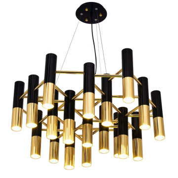 Beliebte schwarze Metallpendelleuchte für Wohnzimmer